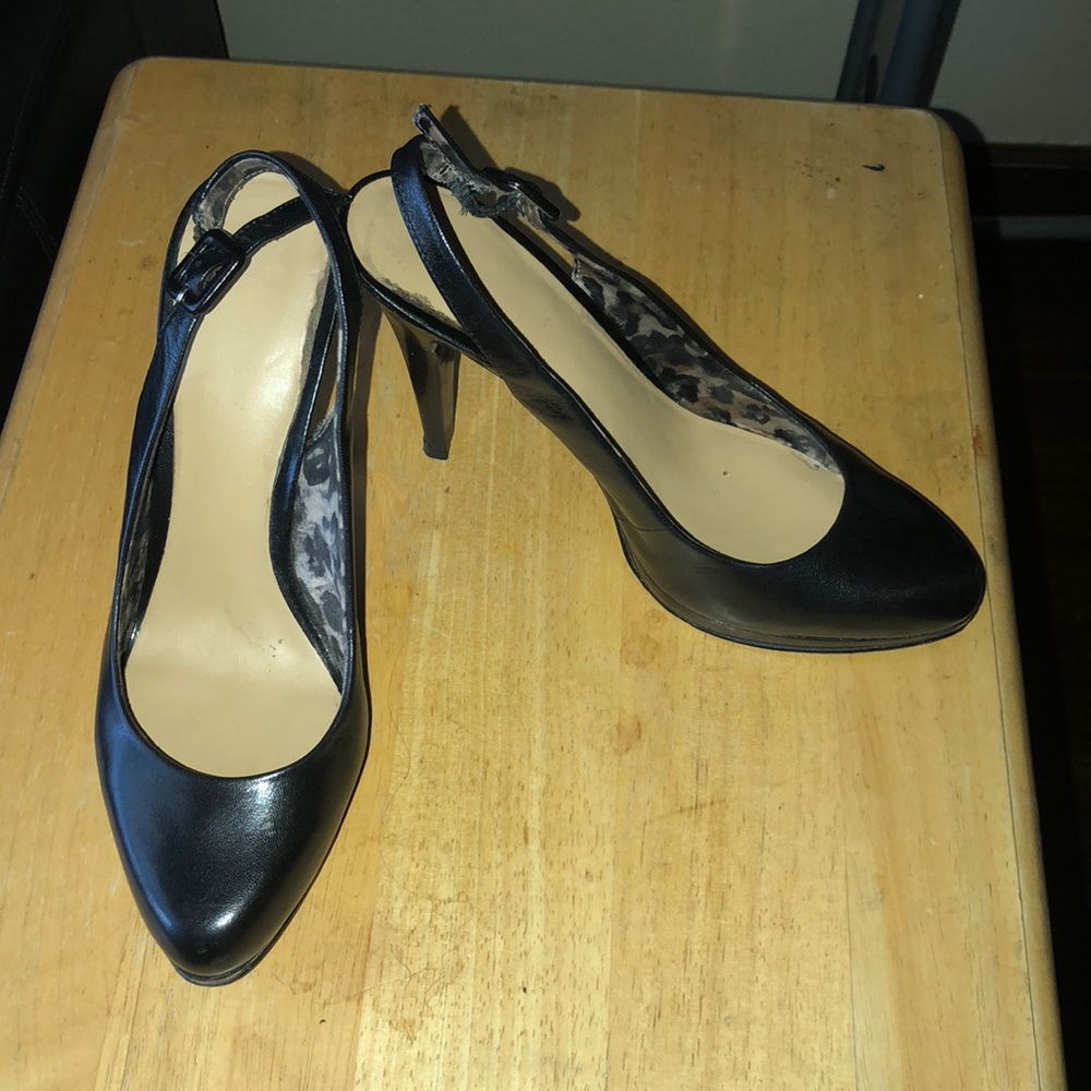 Black strapped heels